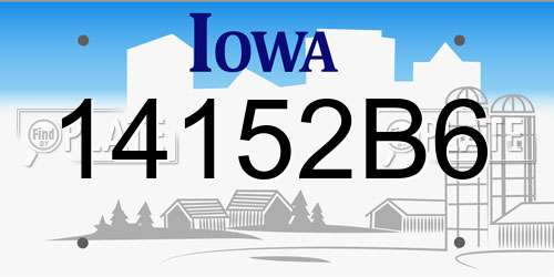 14152B6 Iowa License Plate