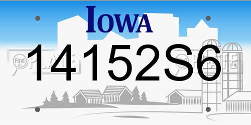 14152S6 Iowa License Plate