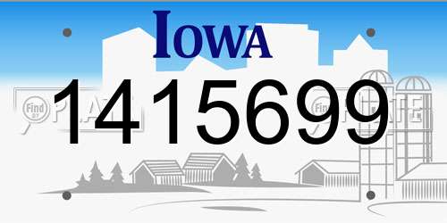 1415699 Iowa License Plate