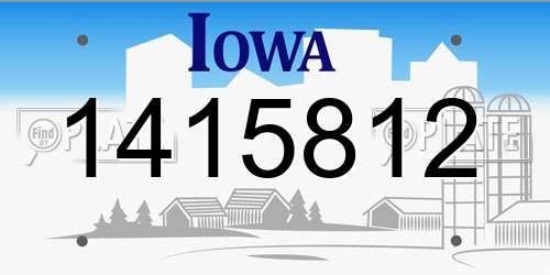 1415812 Iowa License Plate