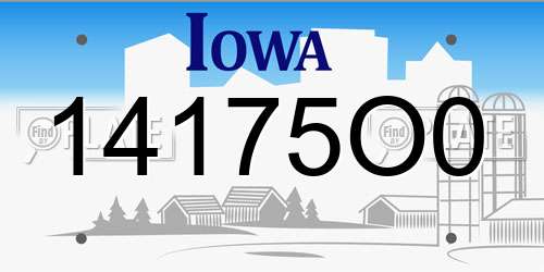 14175O0 Iowa License Plate