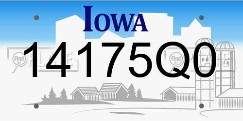 14175Q0 Iowa License Plate