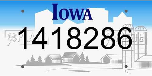 1418286 Iowa License Plate