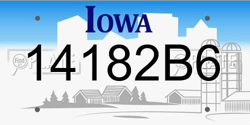 14182B6 Iowa License Plate