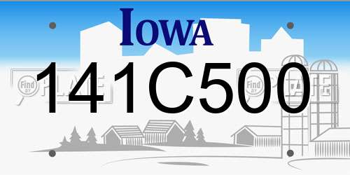 141C500 Iowa License Plate