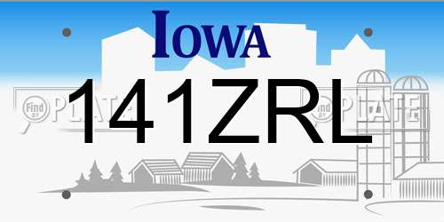 141ZRL Iowa License Plate