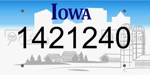 1421240 Iowa License Plate
