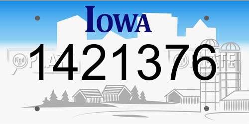 1421376 Iowa License Plate