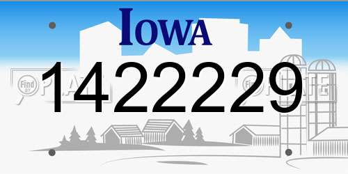 1422229 Iowa License Plate