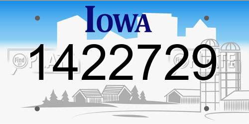 1422729 Iowa License Plate