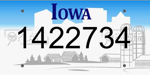 1422734 Iowa License Plate