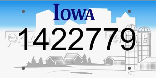 1422779 Iowa License Plate