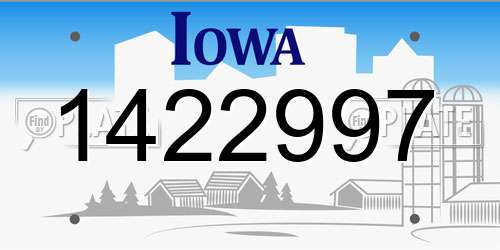 1422997 Iowa License Plate