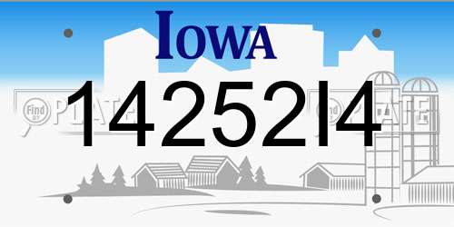 14252I4 Iowa License Plate