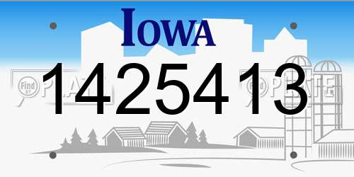 1425413 Iowa License Plate