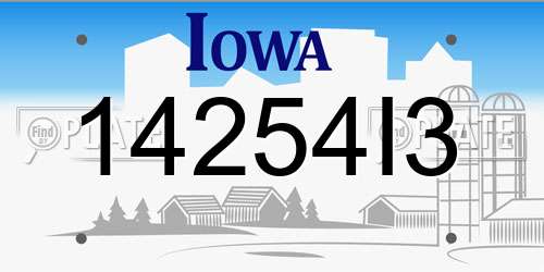 14254I3 Iowa License Plate