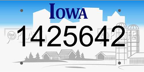 1425642 Iowa License Plate
