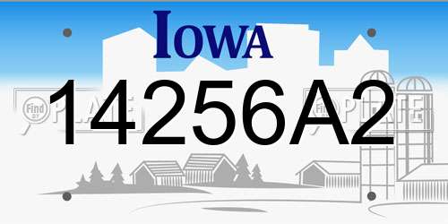 14256A2 Iowa License Plate