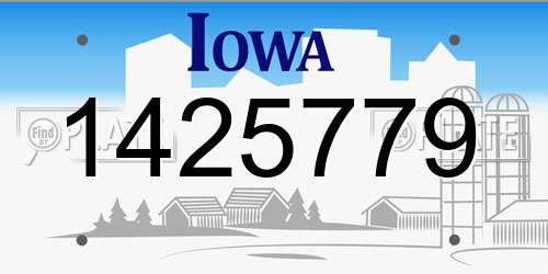 1425779 Iowa License Plate