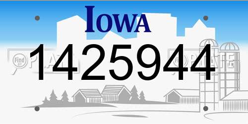 1425944 Iowa License Plate