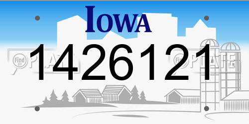 1426121 Iowa License Plate