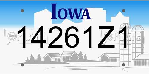 14261Z1 Iowa License Plate