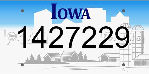 1427229 Iowa License Plate
