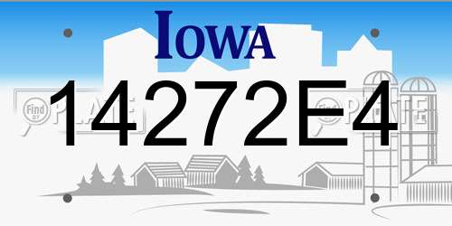 14272E4 Iowa License Plate
