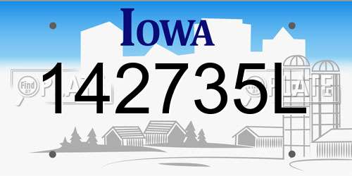 142735L Iowa License Plate