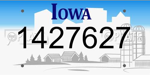 1427627 Iowa License Plate