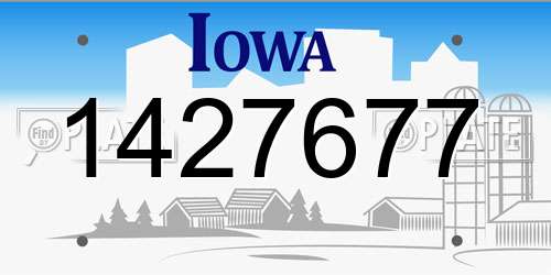 1427677 Iowa License Plate