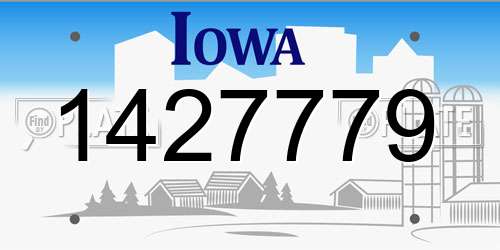 1427779 Iowa License Plate