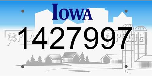 1427997 Iowa License Plate