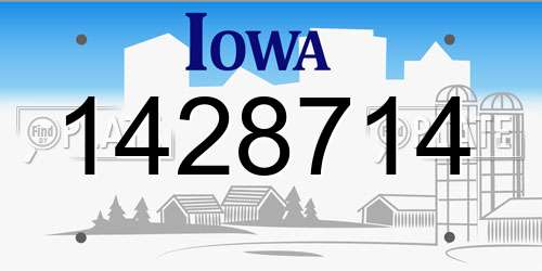 1428714 Iowa License Plate