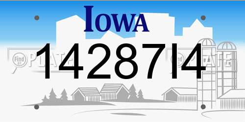 14287I4 Iowa License Plate