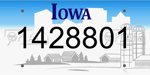 1428801 Iowa License Plate