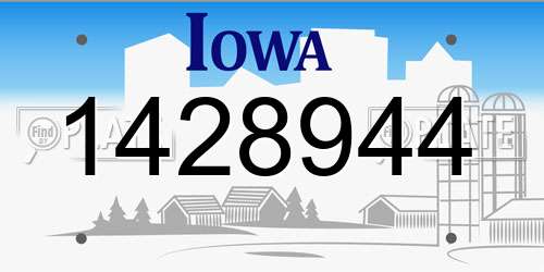 1428944 Iowa License Plate