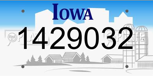 1429032 Iowa License Plate