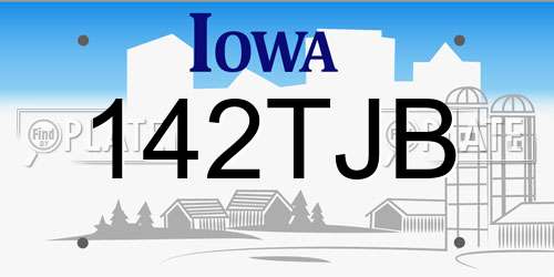 142TJB Iowa License Plate