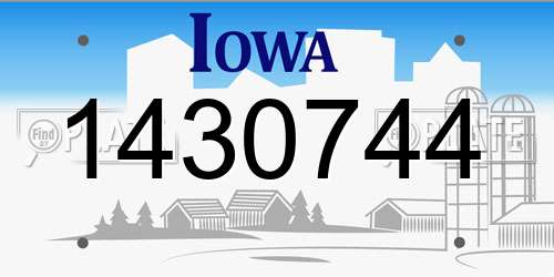 1430744 Iowa License Plate