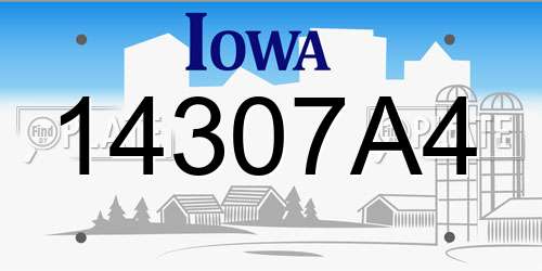 14307A4 Iowa License Plate