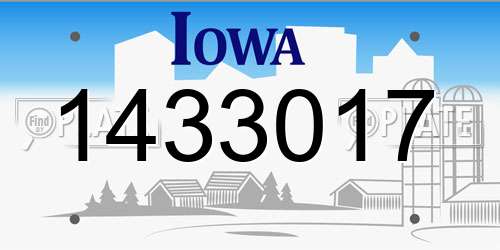 1433017 Iowa License Plate