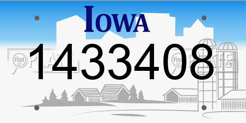 1433408 Iowa License Plate