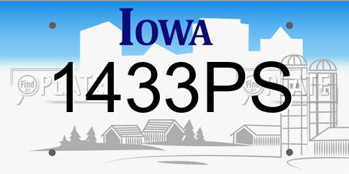 1433PS Iowa License Plate