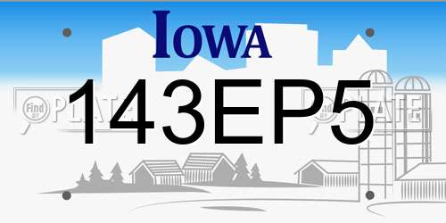 143EP5 Iowa License Plate