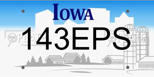 143EPS Iowa License Plate