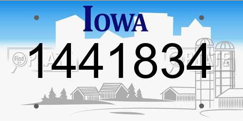 1441834 Iowa License Plate