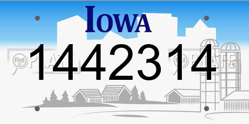 1442314 Iowa License Plate