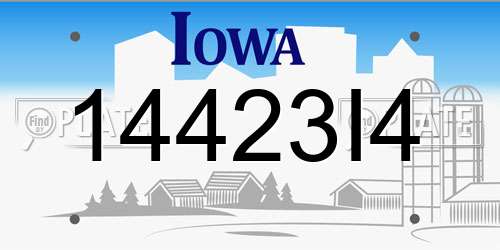 14423I4 Iowa License Plate
