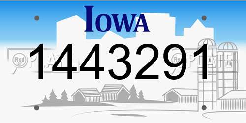 1443291 Iowa License Plate